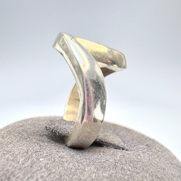 VTG Solid Sterling Silver 925 Freeform Abstract Design Band Ring Size 7.25 - Picture 3 of 8